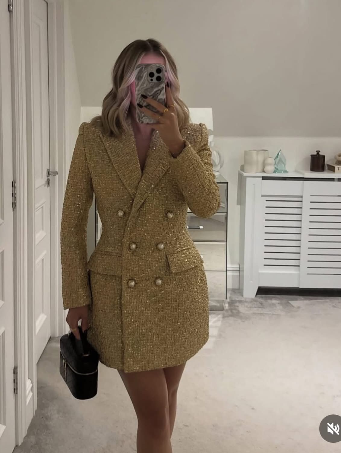 Elegant V-neck Sequin Blazer